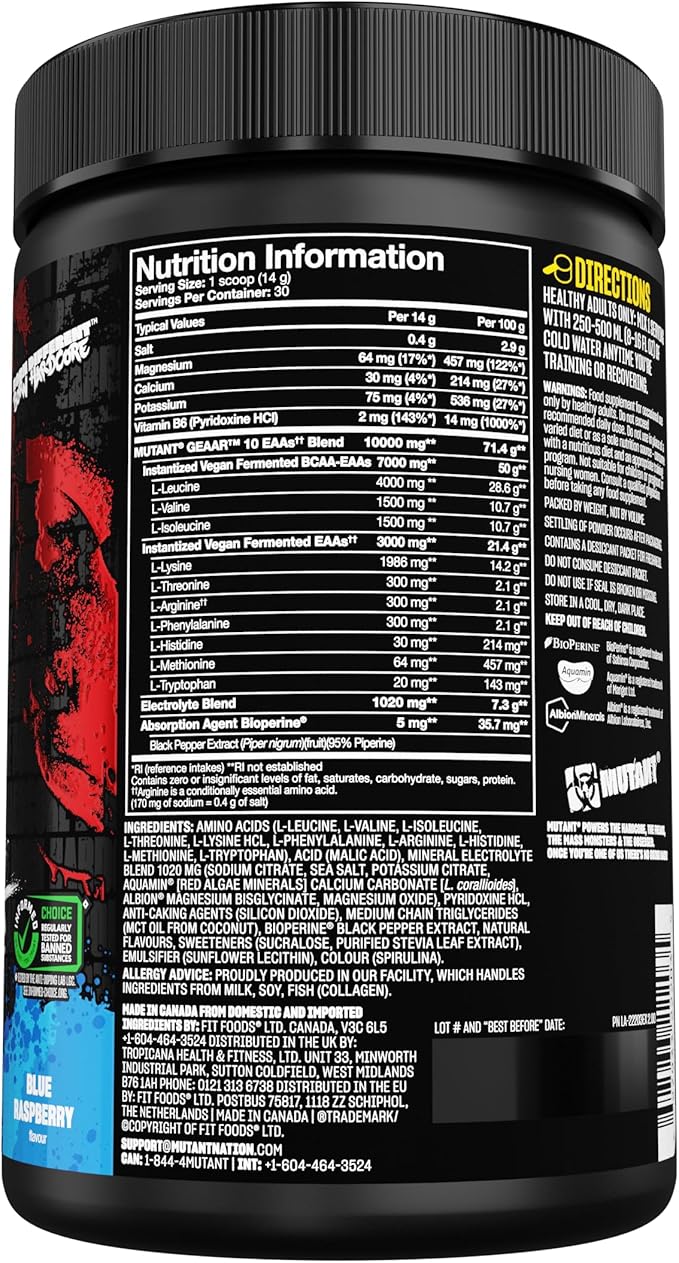 Mutant GEAAR 30 servicios – Aminoácidos para recuperación muscular - Imagen 3