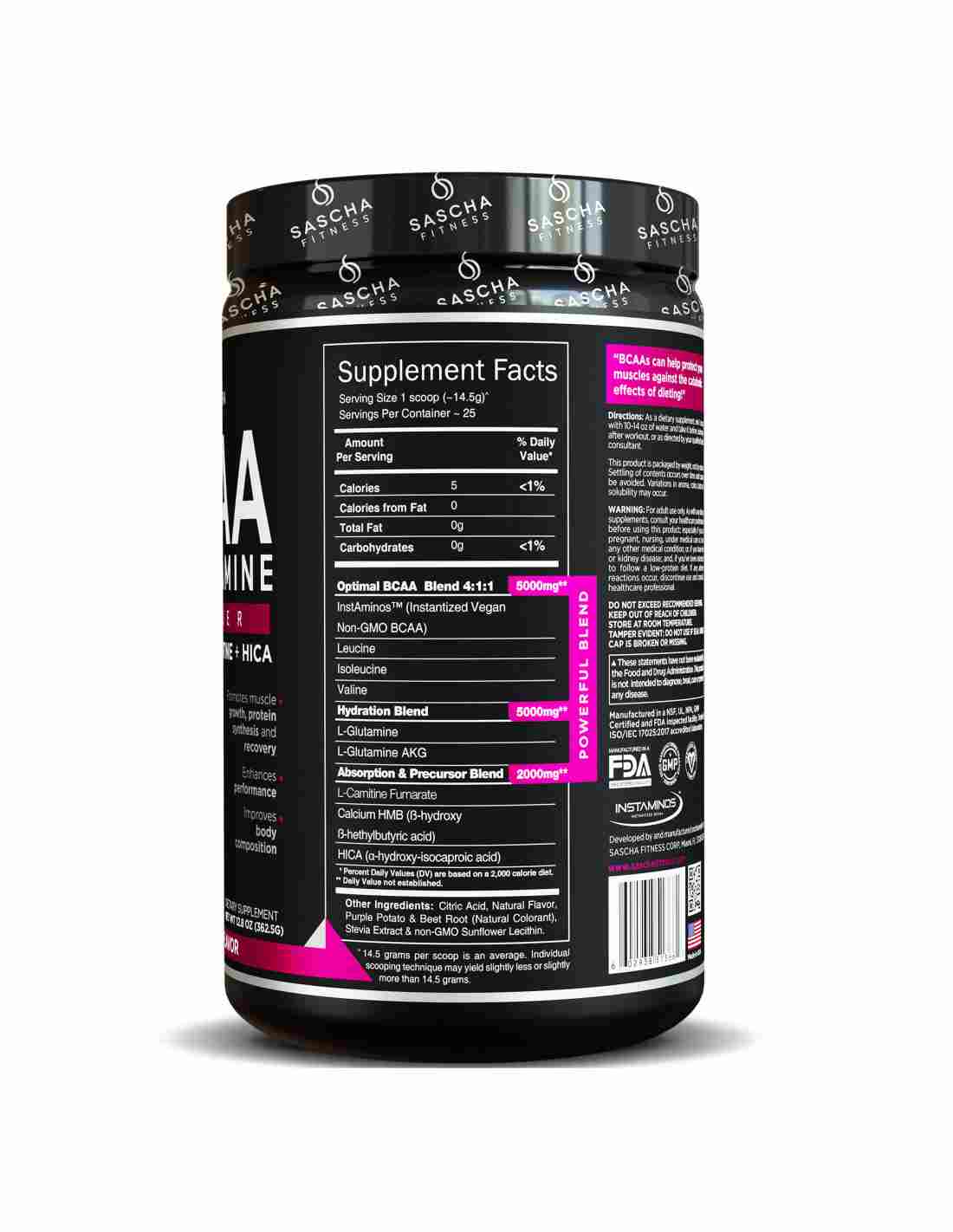 Sascha BCAA+GLUTAMINA (25 SERVICIOS) - Imagen 2