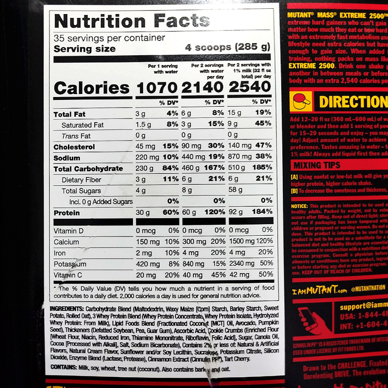 Mutant Mass extreme 2500 de 20 libras - Imagen 2