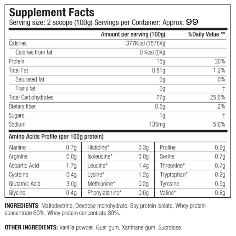 StarLabs XXL Myogainer 22 lb | Ganador de Peso y Masa Muscular Ecuador - Imagen 2